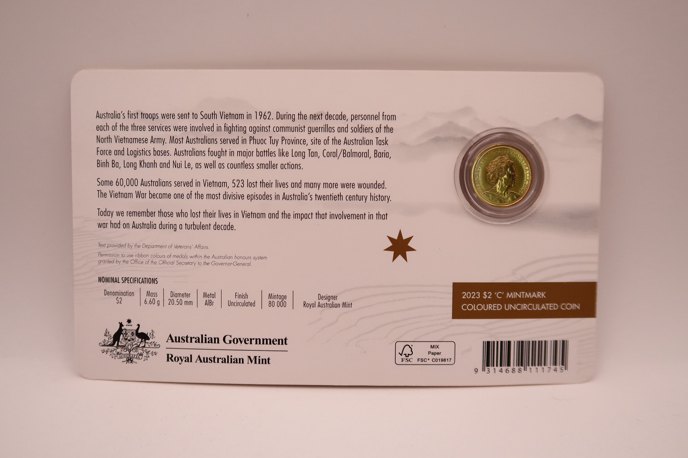 2023 Vietnam War C-Mint $2 PNC