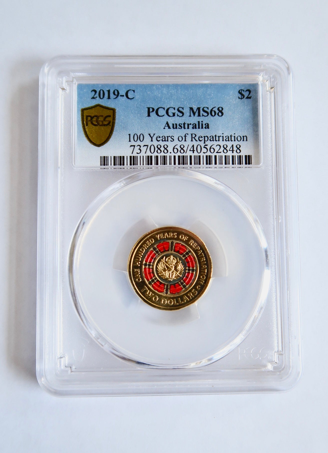 PCGS MS68 Graded 2019 Repatriation C Mint $2 Coin