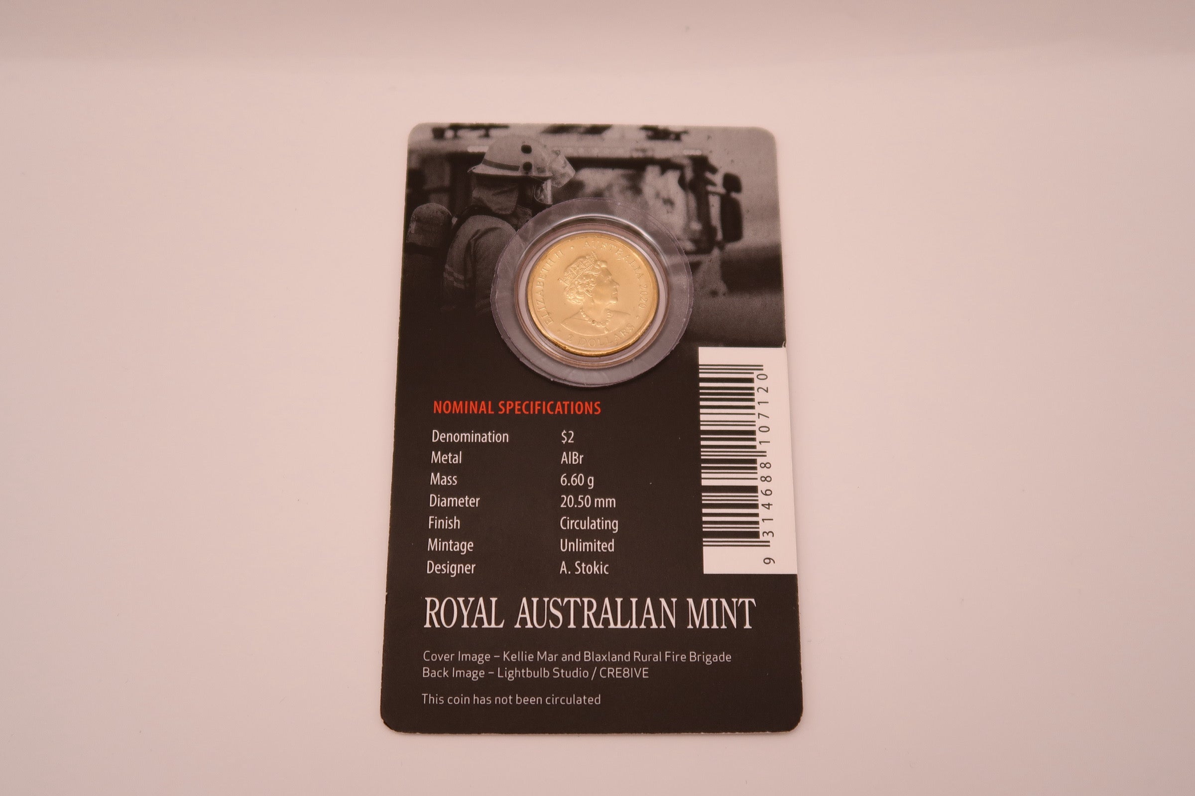 2020 Firefighters $2 Carded Coin