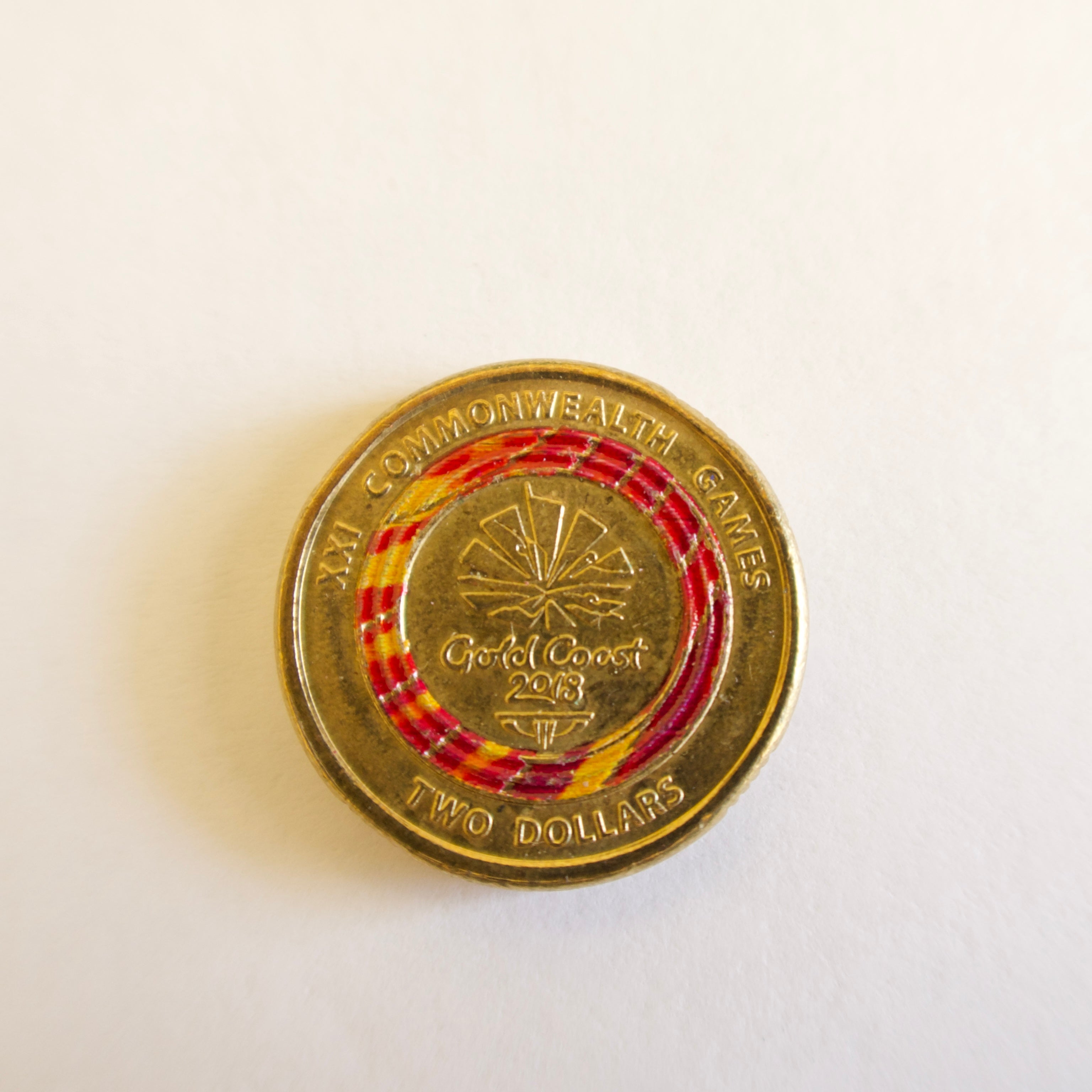2018 Gold Coast - Red/Pink Circulated $2 Coin