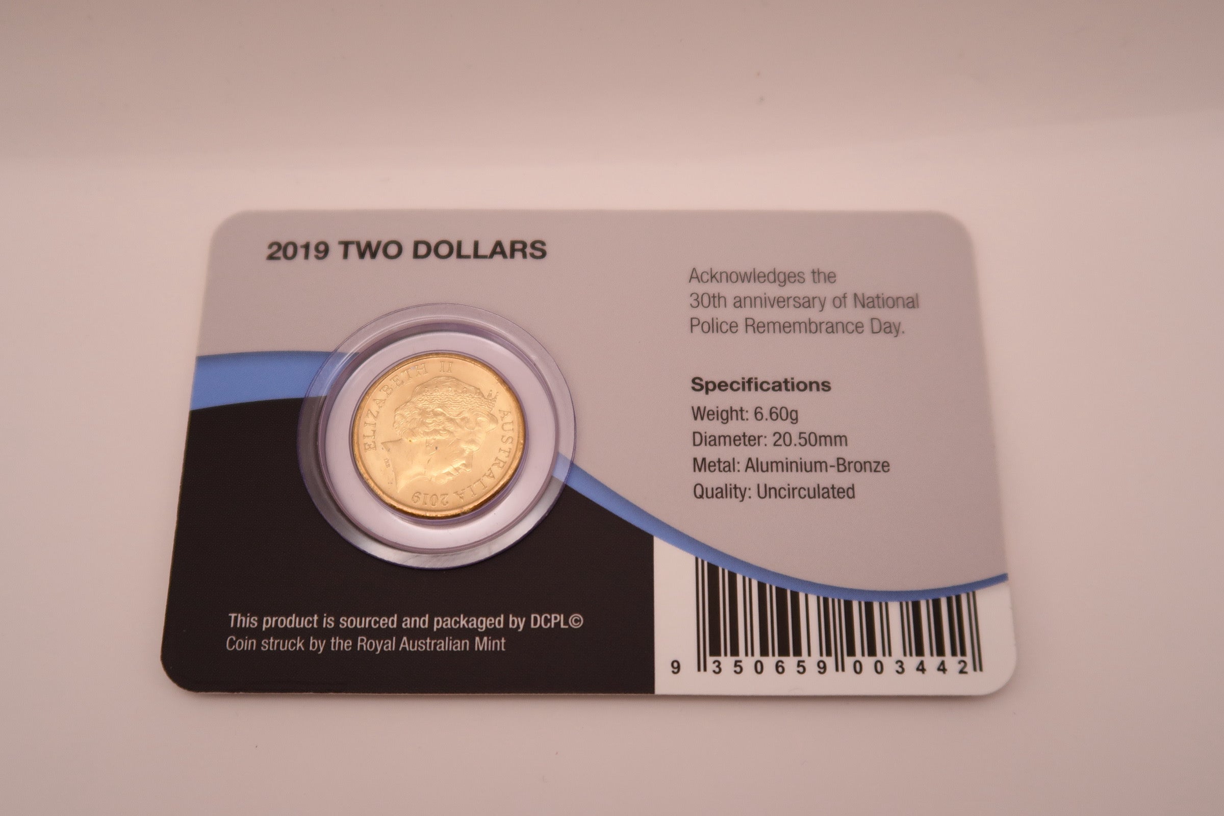 2019 Police Remembrance $2 Carded Coin