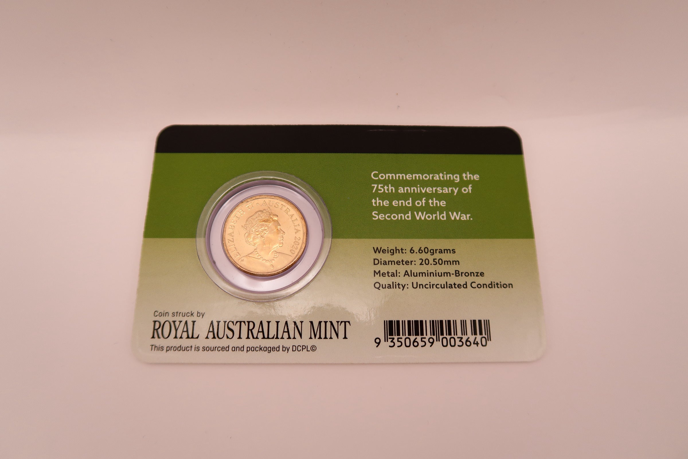 2020 WWII Dove $2 Carded Coin