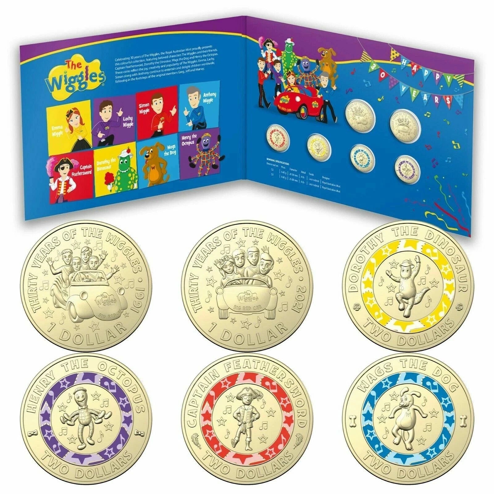 2021 Wiggles 6 coin UNC coin set
