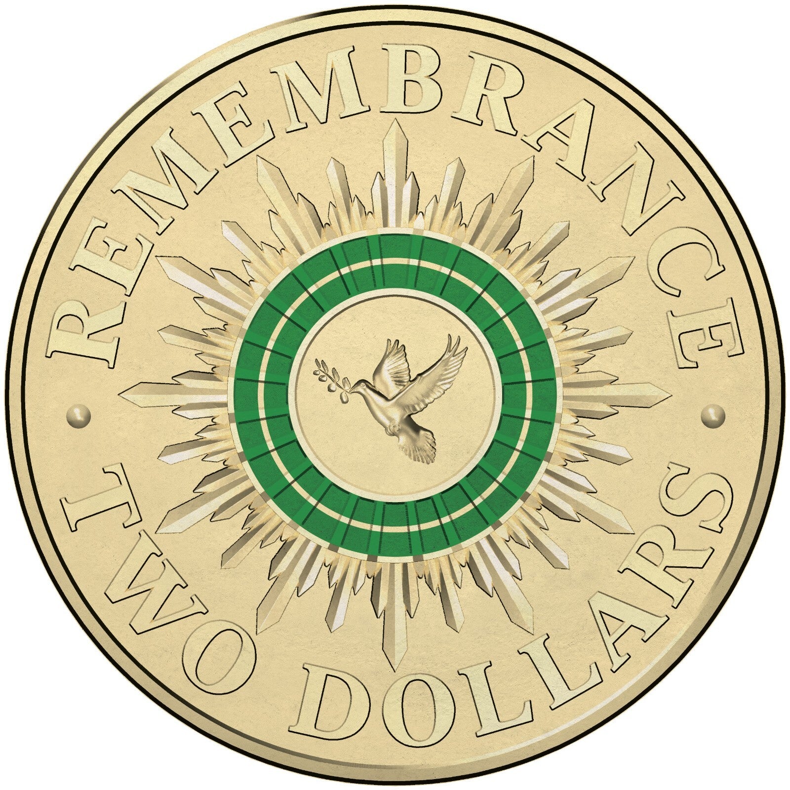 2014 Green Dove Circulated $2 Coin