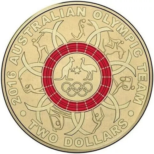 2016 Red Rio Olympic Circulated $2 Coin